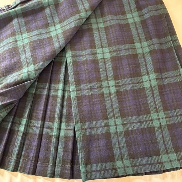 Vtg Laird Portch of Scotland Black Watch Tartan Plaid Wrap Skirt Wool Waist 28” - Picture 6 of 11